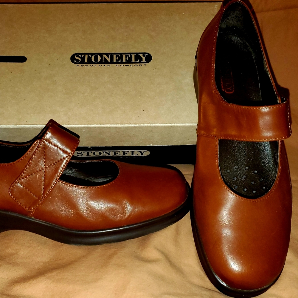 New Stonefly Air Dance 2 Mary Janes, Brown sz. 8